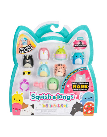 Squishmallows Squish-a-longs Fig&uuml;r ve Y&uuml;z&uuml;k Seti (8 Adet) // Sevimli Hayvanlar
