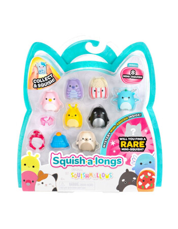 Squishmallows Squish-a-longs Fig&uuml;r ve Y&uuml;z&uuml;k Seti (8 Adet) // Renkli Fig&uuml;rler