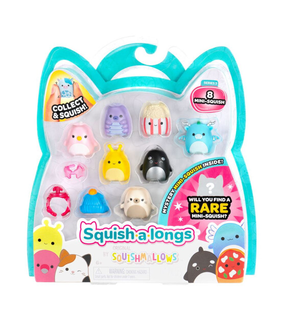 Squishmallows Squish-a-longs Fig&uuml;r ve Y&uuml;z&uuml;k Seti (8 Adet) // Renkli Fig&uuml;rler