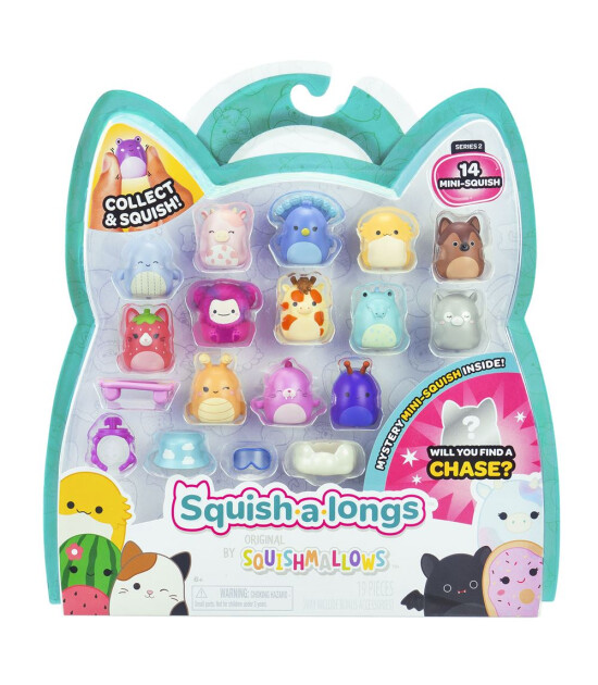 Squishmallows Squish-a-longs 14 Figür + Yüzük Set Seri 2 AL0066