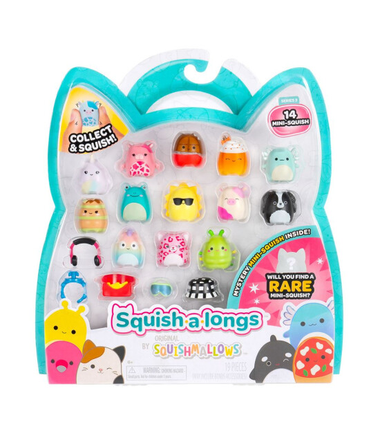 Squishmallows Squish-a-longs Fig&uuml;r ve Y&uuml;z&uuml;k Seti (14 Adet)