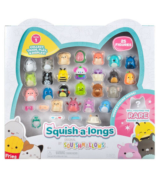 Squishmallows Squish-a-longs 25 Figür + Yüzük Set Seri 1 AL0033