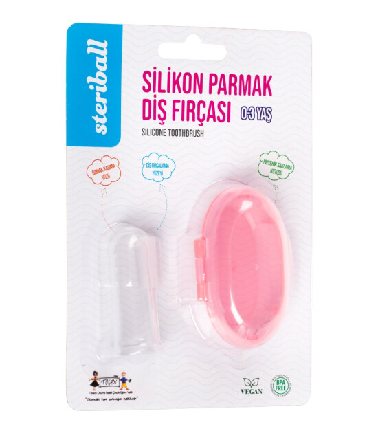 Steriball Bebek Silikon Parmak Diş Fır&ccedil;ası // Pembe