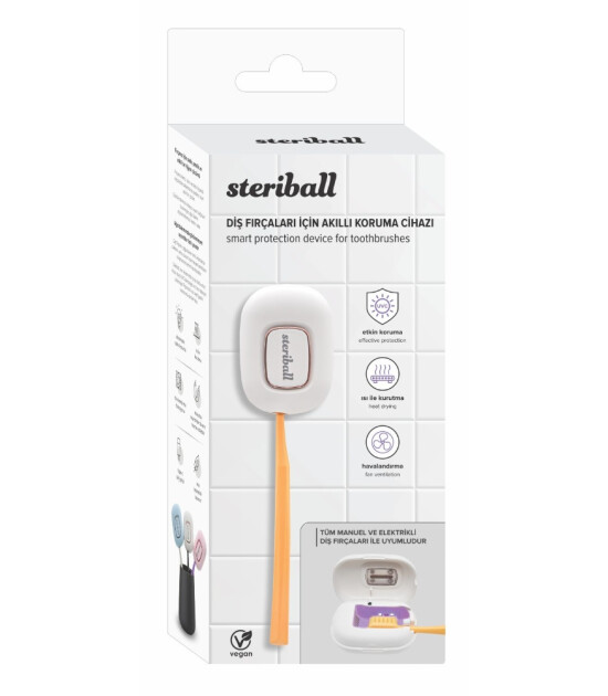 Steriball Diş Fır&ccedil;aları i&ccedil;in Akıllı Koruma Cihazı // Beyaz