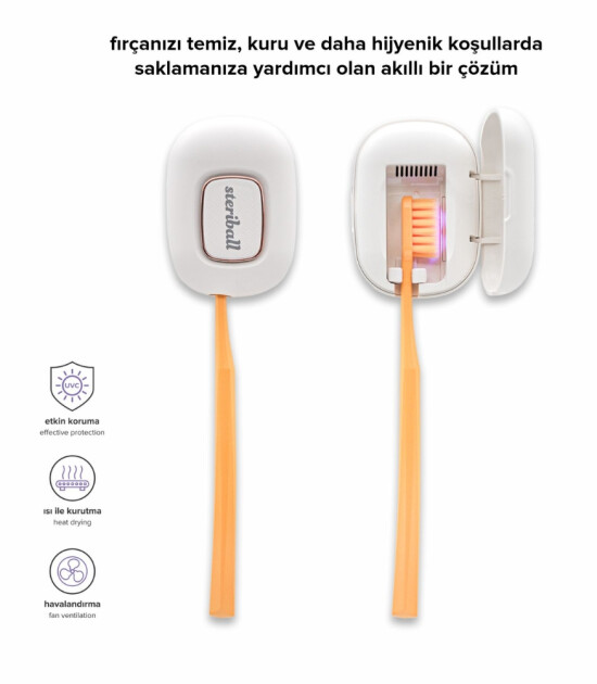 Steriball Diş Fır&ccedil;aları i&ccedil;in Akıllı Koruma Cihazı // Beyaz