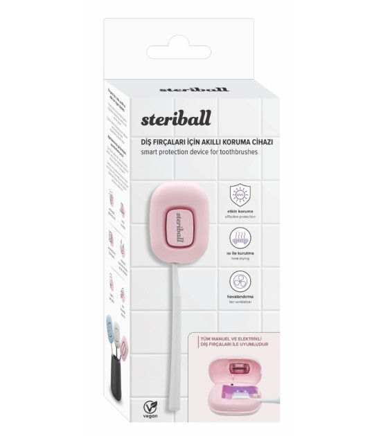 Steriball Diş Fır&ccedil;aları i&ccedil;in Akıllı Koruma Cihazı // Pembe