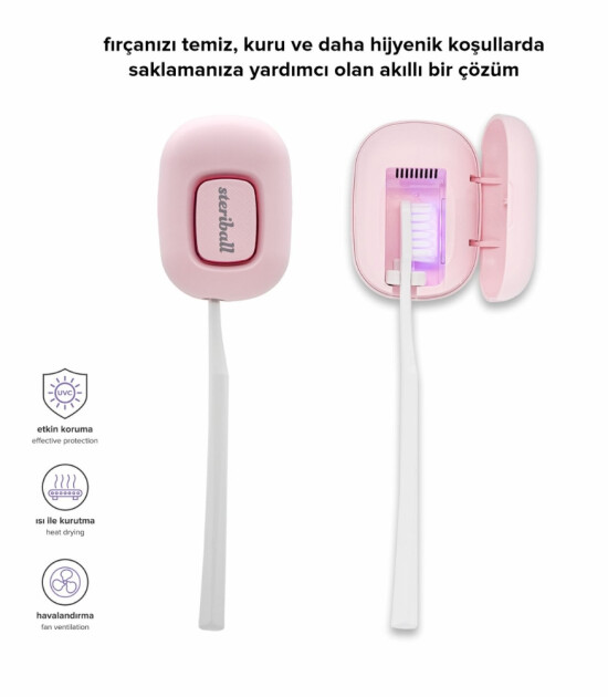 Steriball Diş Fır&ccedil;aları i&ccedil;in Akıllı Koruma Cihazı // Pembe
