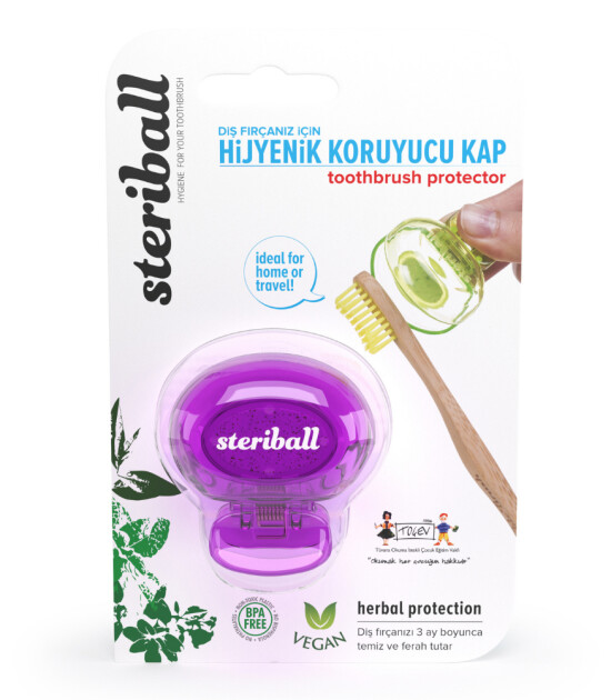 Steriball Diş Fırçası Hijyenik Koruyucu Kap // Mor