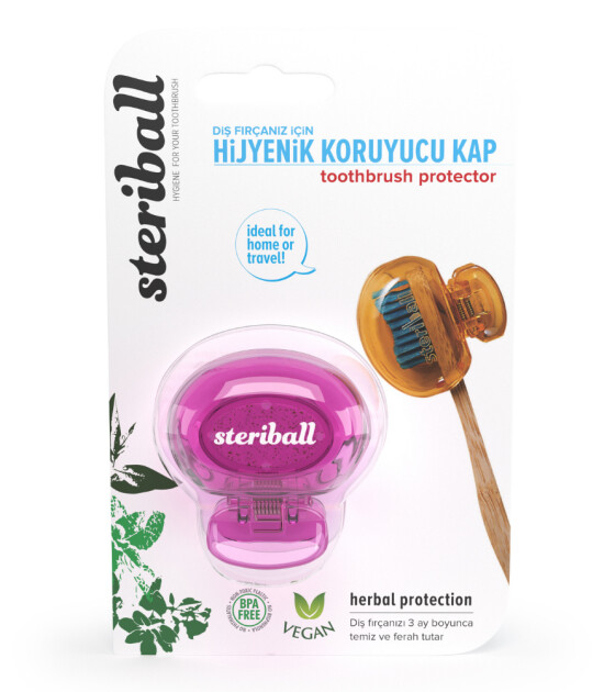 Steriball Diş Fırçası Hijyenik Koruyucu Kap // Pembe