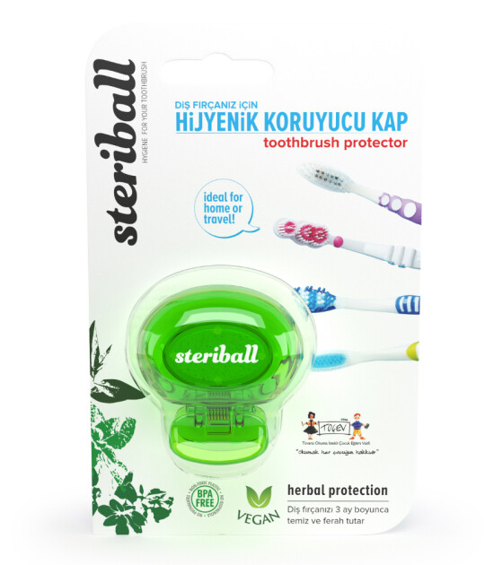 Steriball Diş Fırçası Hijyenik Koruyucu Kap // Yeşil