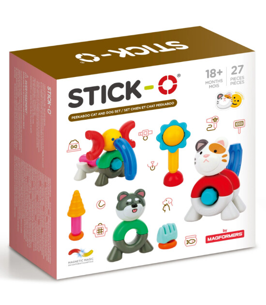 Stick-O Mıknatıslı PeekABoo Kedi ve Köpek Seti (27 Parça)