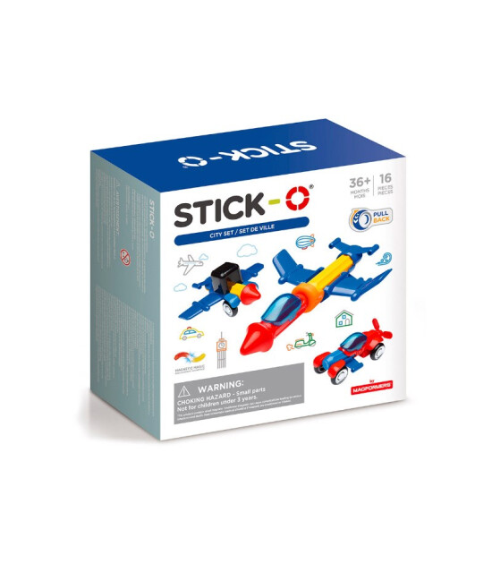 Stick-O Mıknatıslı Şehir Araçları Seti (16 Parça)