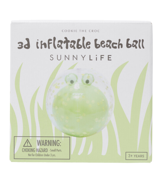 Sunnylife 3 Boyutlu Şişme Plaj Topu // Cookie the Croc Light Khaki