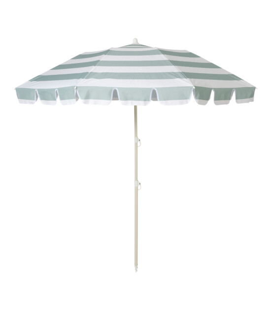 Sunnylife Compact Beach Umbrella Plaj Şemsiyesi // La Palma Sage Stripe