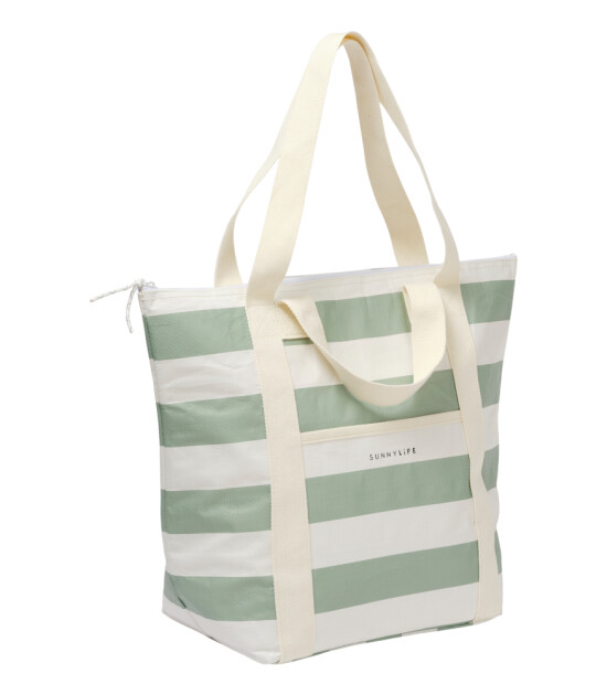 Sunnylife Soğutucu Tote Çanta // La Palma Sage Stripe