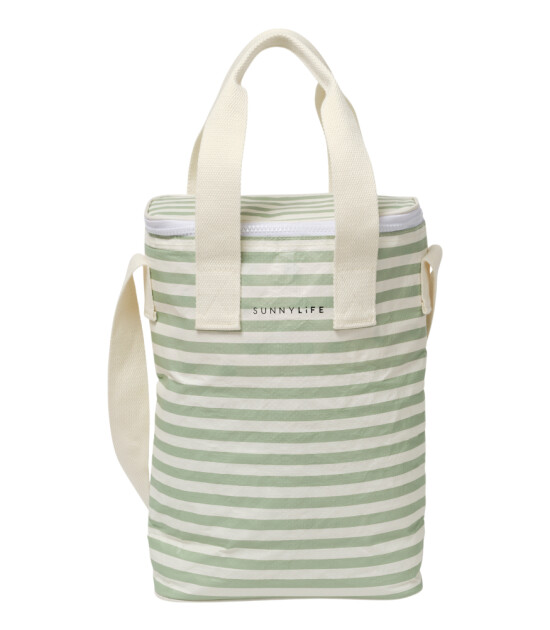 Sunnylife Soğutucu İçecek Çanta // La Palma Sage Stripe