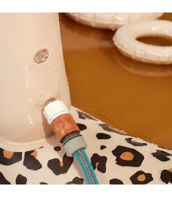 Swim Essentials Fıskiyeli & Kaydıraklı Şişme Oyun Havuzu (210 cm) // Beige Leopard