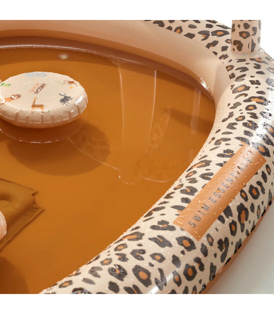 Swim Essentials Fıskiyeli & Kaydıraklı Şişme Oyun Havuzu (210 cm) // Beige Leopard