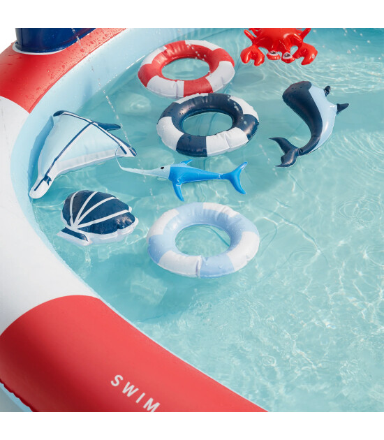Swim Essentials Fıskiyeli & Kaydıraklı Şişme Oyun Havuzu (210 cm) // Whale