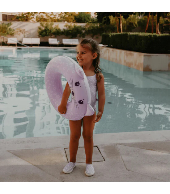 Swim Essentials Leopard Lila Yüzme Simidi 120cm