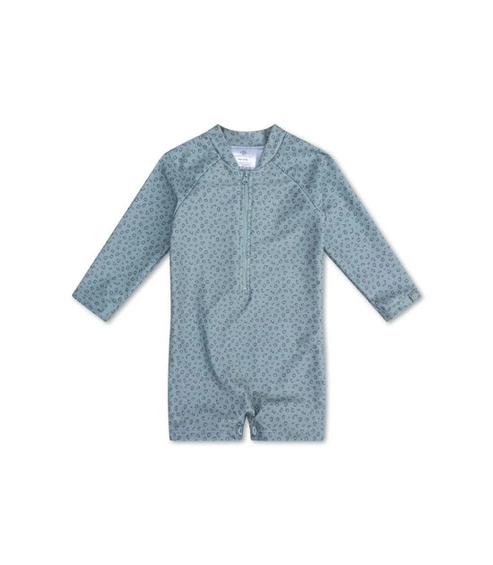 Swim Essentials Uzun Kollu Şortlu Mayo - Green Leopard