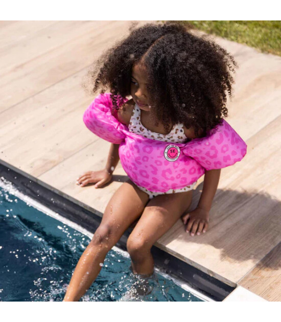 Swim Essentials Puddle Jumper Kolluklu Y&uuml;zme Yeleği // Pink Leopard - (2-6 Yaş)