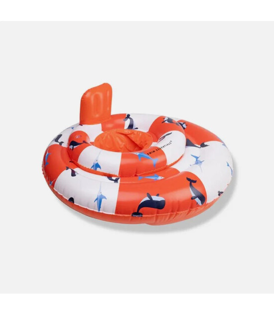 Swim Essentials Bebek Sırt Destekli Yüzme Simidi // Red White Whale