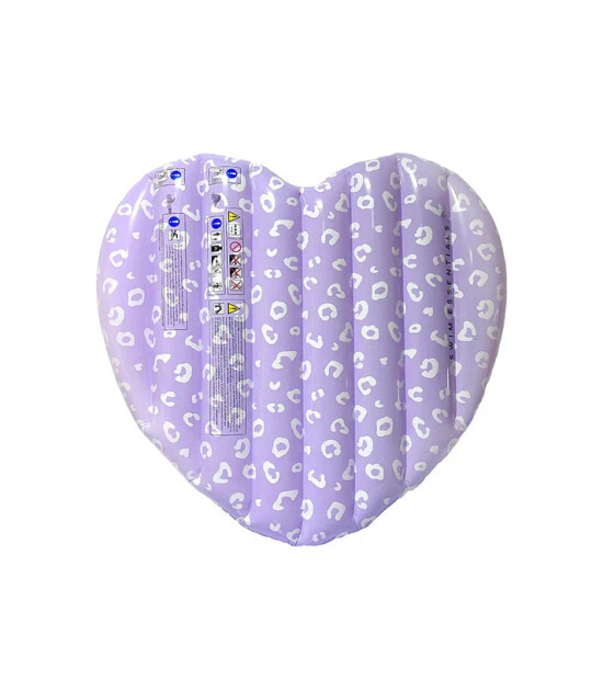 Swim Essentials Leopard Lila Surfboard Tutacaklı Şişme Deniz ve Havuz Yatağı 120cm