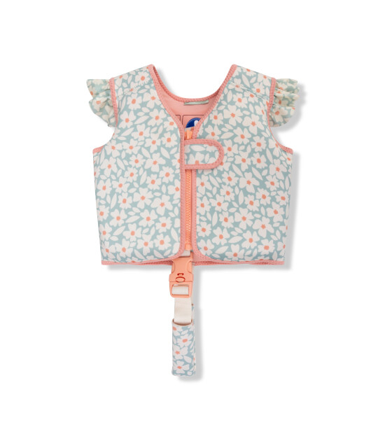 Swim Essentials K&ouml;p&uuml;k Dolgulu Y&uuml;zme Yeleği // Green Flowers - (3-6 Yaş)