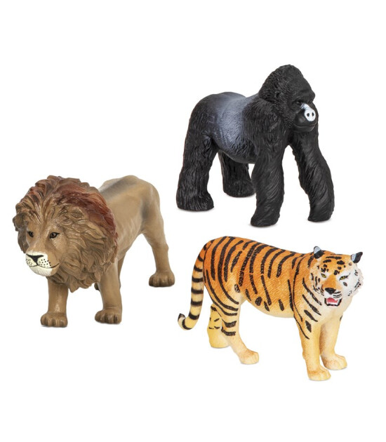 Terra Hayvan Figür Seti // Orman (Aslan - Kaplan - Goril)