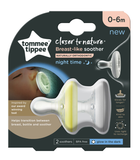 Tommee Tippee Breastlike Gece Emzik 2'li Set (0-6 Ay)