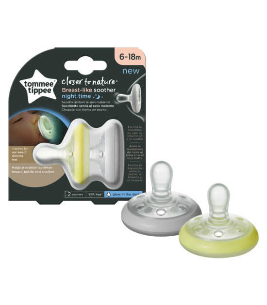 Tommee Tippee Breastlike Gece Emzik 2'li Set (6-18 Ay)