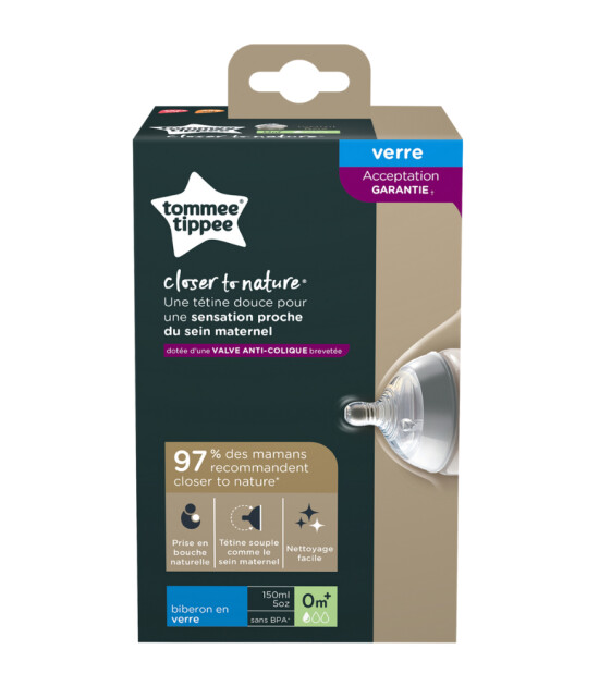 Tommee Tippee Closer to Nature Cam Biberon (150 ml) // Beyaz