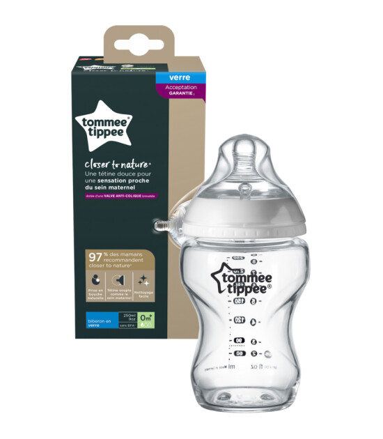 Tommee Tippee Closer to Nature Cam Biberon (250 ml) // Beyaz