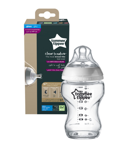 Tommee Tippee Closer to Nature Cam Biberon (250 ml) // Beyaz