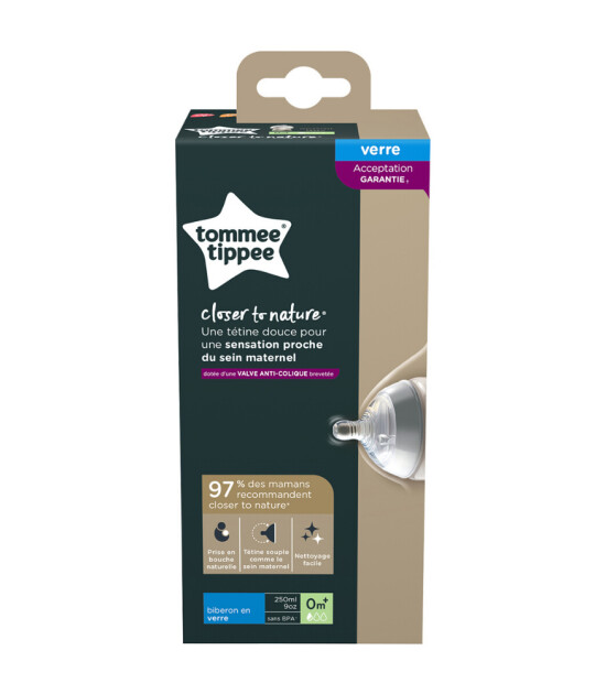 Tommee Tippee Closer to Nature Cam Biberon (250 ml) // Beyaz