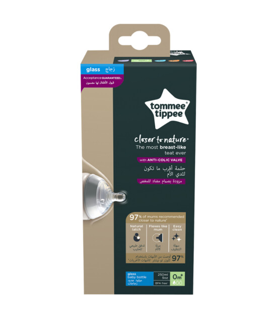 Tommee Tippee Closer to Nature Cam Biberon (250 ml) // Beyaz