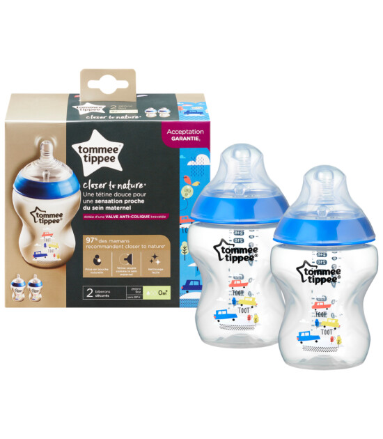 Tommee Tippee Closer to Nature PP Biberon -2'li Set (260 ml) // Mavi