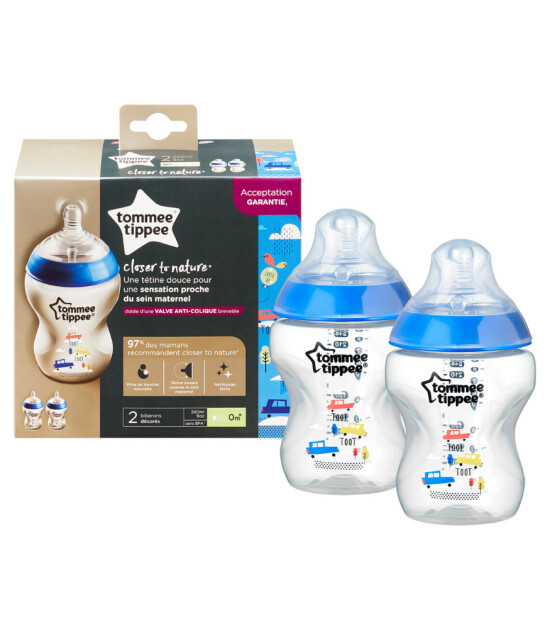 Tommee Tippee Closer to Nature PP Biberon -2'li Set (260 ml) // Mavi