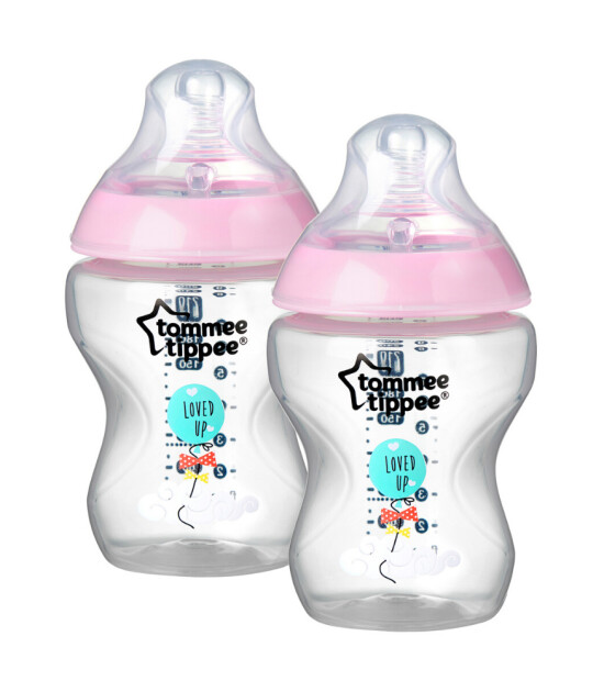 Tommee Tippee Closer to Nature PP Biberon - 2'li Set (260 ml) // Pembe