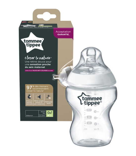 Tommee Tippee Closer to Nature PP Biberon (260 ml) // Beyaz 