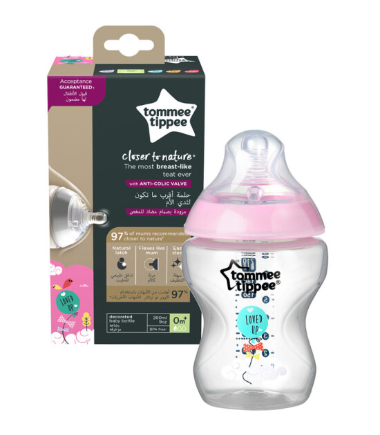 Tommee Tippee Closer to Nature PP Biberon (260 ml) // Pembe