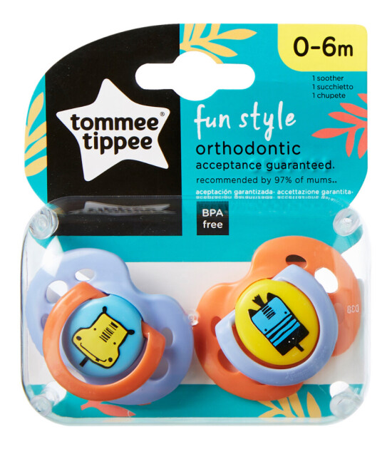 Tommee Tippee Fun Emzik (0-6 Ay) // Hipopotam-Zebra