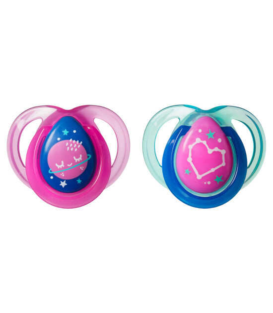 Tommee Tippee Gece Emzik (0-6 Ay) // Pink-Green