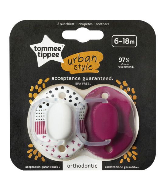 Tommee Tippee Urban Emzik (6-18 Ay) // Pembe - Beyaz