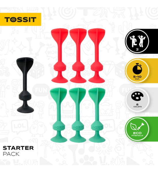 Tossit Silikon Dart Başlangıç Seti // Kırmızı-Camgöbeği