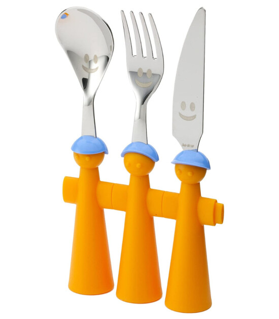 Trebimbi Puppets Çocuk Çatal Bıçak Seti // Turuncu