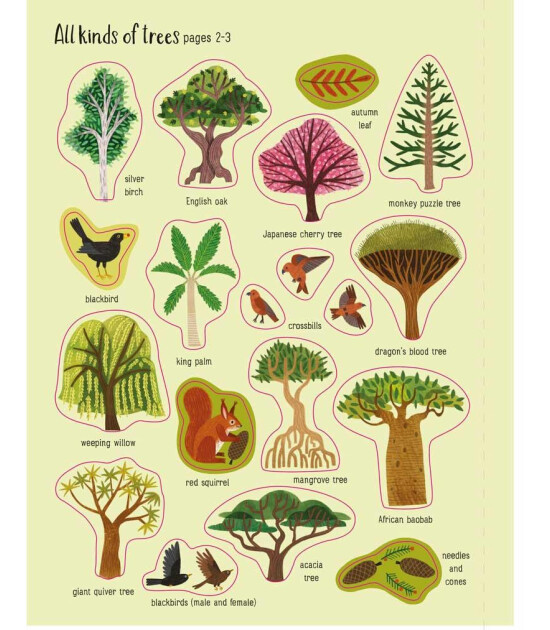 Usborne Publishing First Sticker Book: Trees