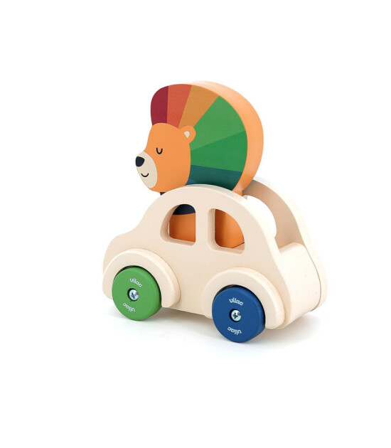 Vilac Sesli Ahşap Araba // Aslan