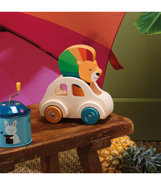 Vilac Sesli Ahşap Araba // Aslan